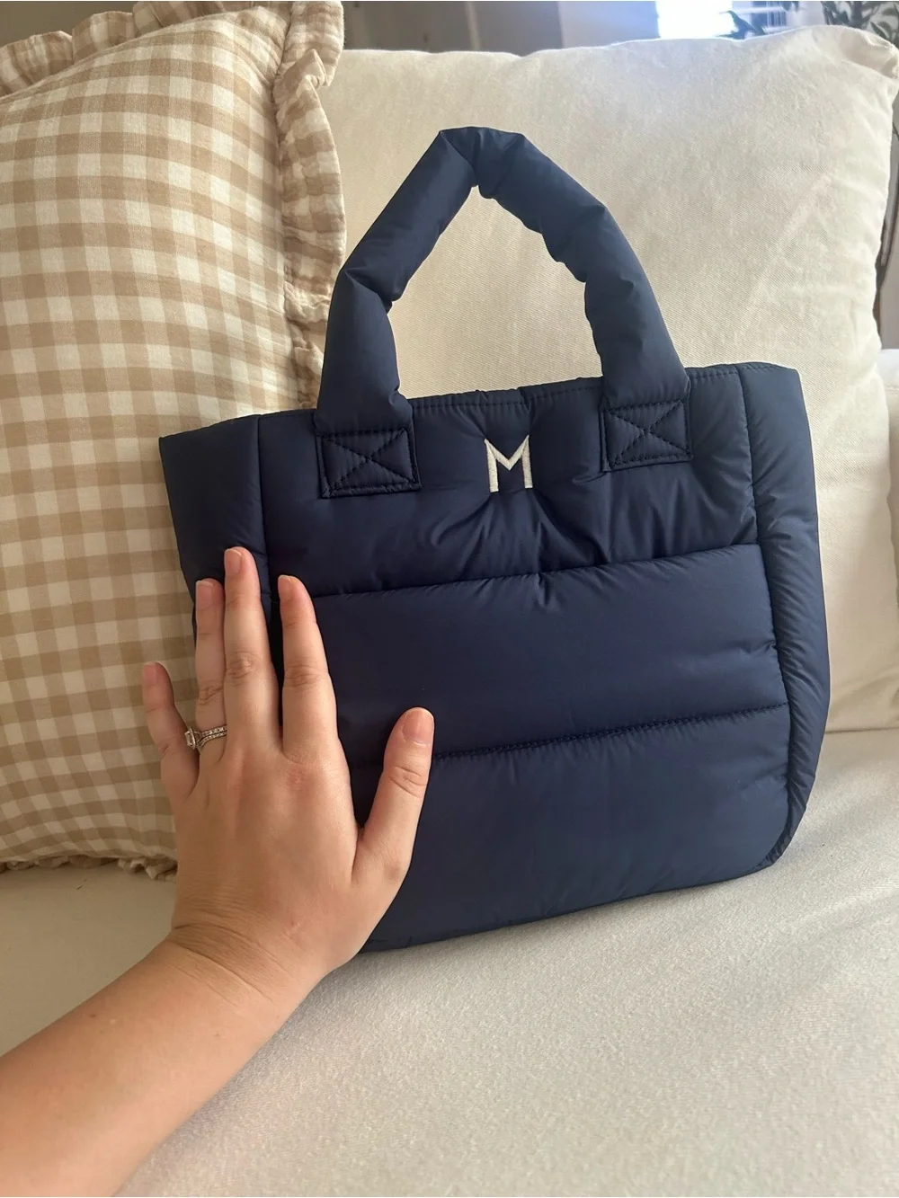 The Mark & Graham quilted nylon puffer tote